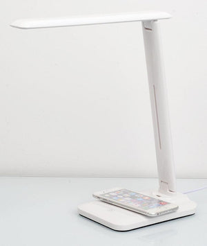 10W LED Desk Lamp with phone Wireless Charger, USB Charging Port, Dimmable Eye-Caring Office Lamp for Work,  Folding Design Decorative Table Lamp Cute Study Lamps for Bedroom Décor
