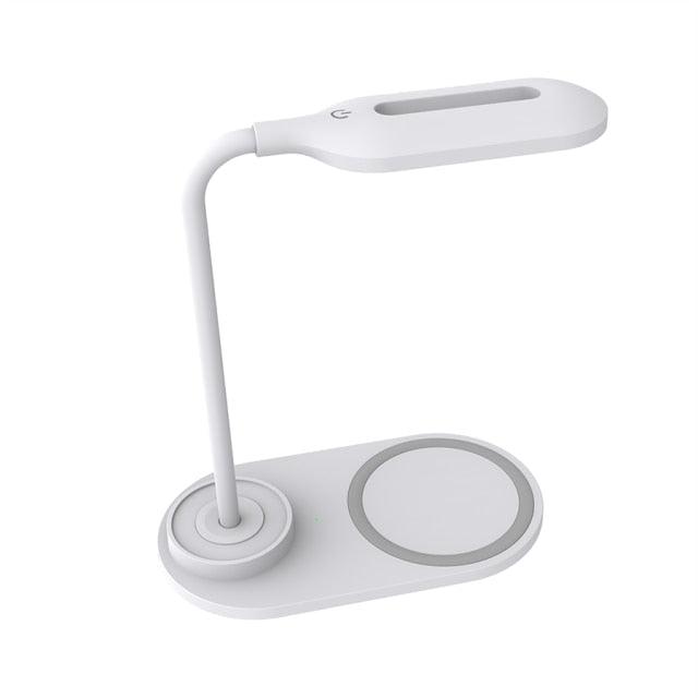 10W QI Quick Wireless Charging LED Desk Lamp Flexible Touch Dimmable Eye Protect Reading Table Light Bedroom Office Table Lamp Decorative Table Lamp Cute Study Lamps for Bedroom Décor