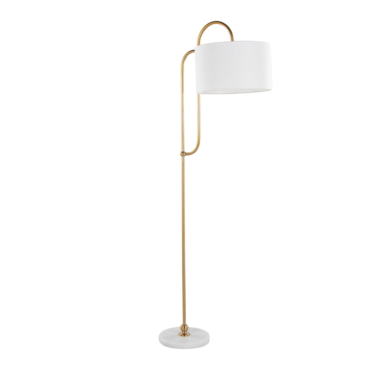 Leslie - Glam / Art Deco Floor Lamp - Gold / White by Couch.com