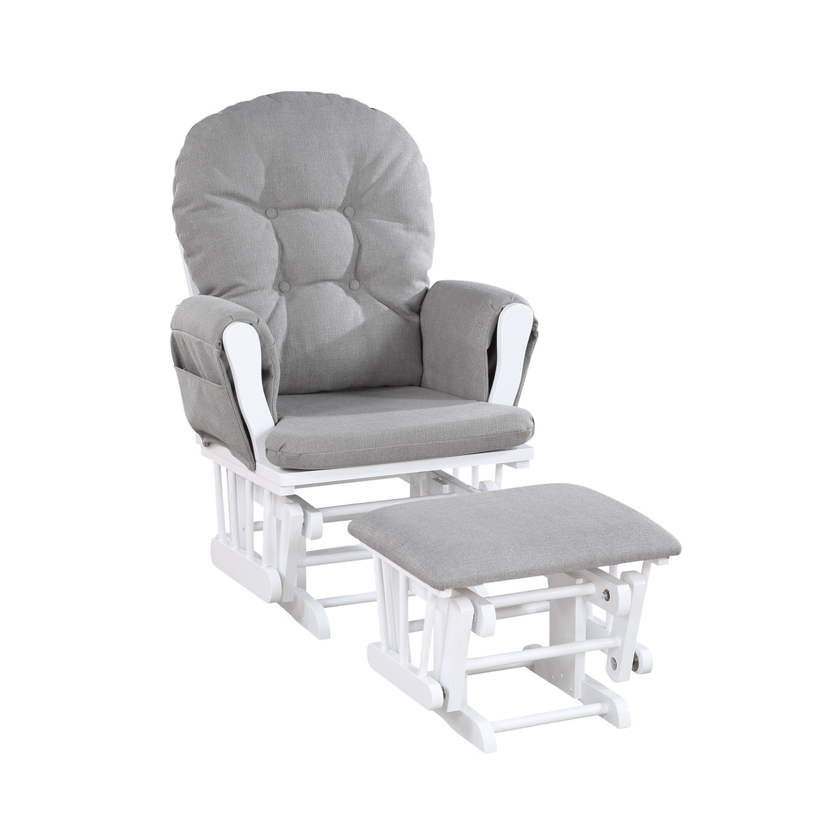 Mason - Glider And Ottoman White Wood by Couch.com