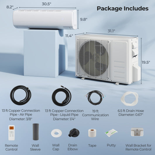 17000 BTU 208/230V Mini Split Air Conditioner and Heater Pump System