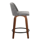 Toriano - Mid Century Modern, Fixed Height Counter Stool & Swivel And Round Footrest (Set of 2) by Couch.com