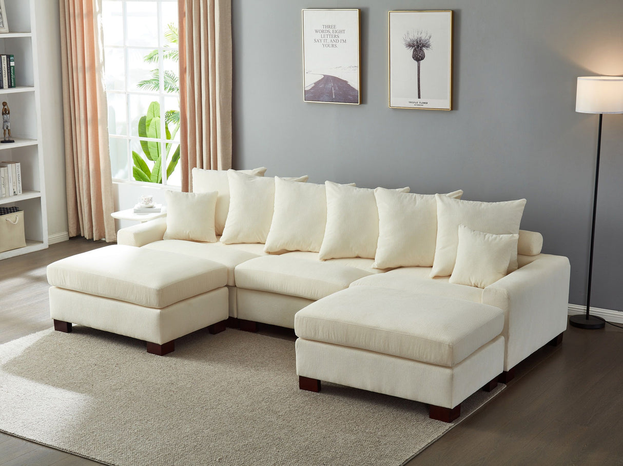 5 Seater Oversized Convertible L & U Shaped Couch by Couch.com