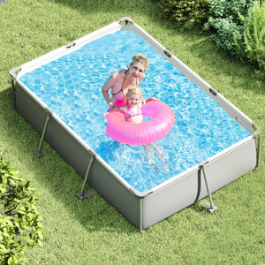 690/978/1158/1617 Gal Outdoor Family Swimming Pool with Metal Frame-10 ft