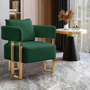 Modern Decorative Chair Teddy Fleece Upholstered And Metal Foot by Couch.com