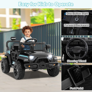 12V Kids Ride on Truck Car Battery Powered Electric Vehicle-Black