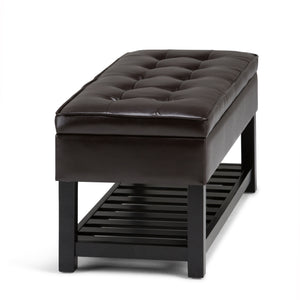 Cosmopolitan - Storage Ottoman Bench With Open Bottom - Tanners Brown by Couch.com