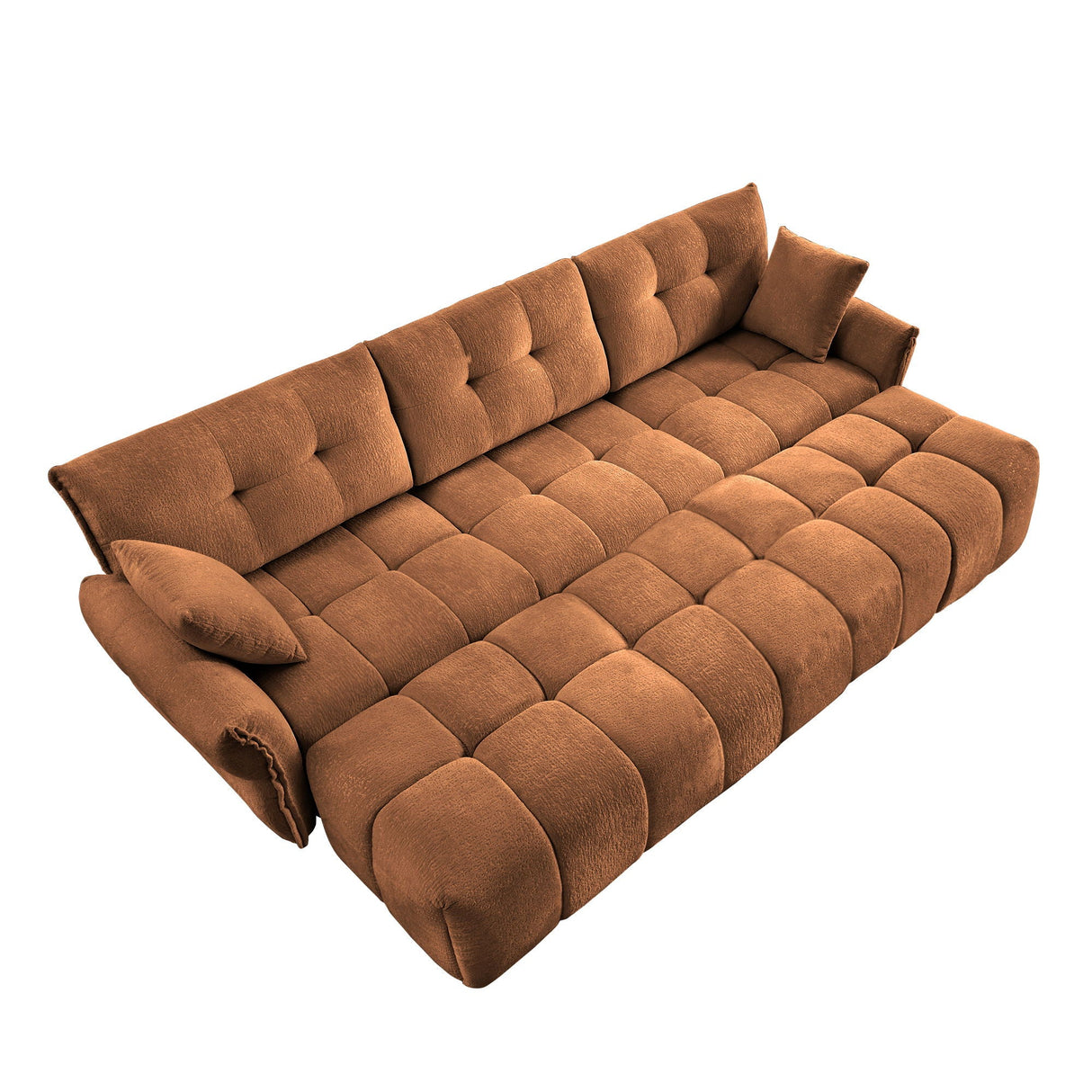Elegant Sofa Set With Ottoman And Pillows, Textured Chenille, High Resilience Cushions by Couch.com