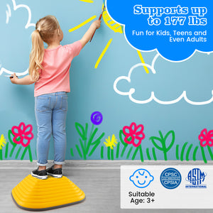 11 Pieces Kids Stepping Stone Square Stackable Indoor Outdoor-Multicolor