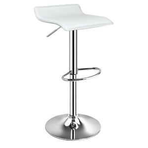 Set of 2 Adjustable PU Leather Backless Bar Stools-Black