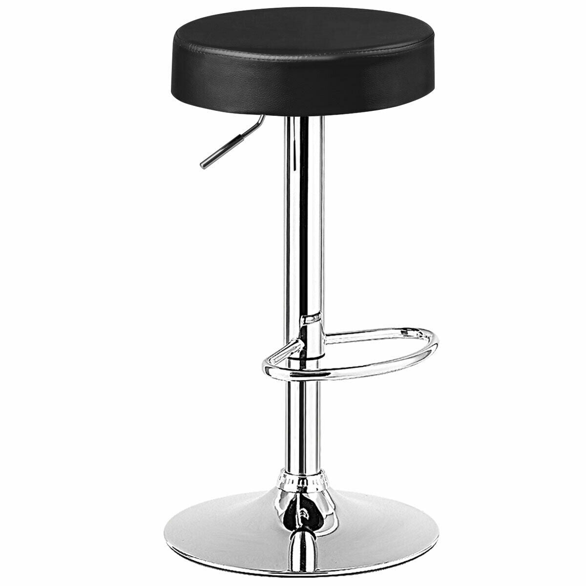 1 PC Round Bar Stool Adjustable Swivel Pub Chair-Black by DirectDeals