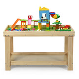 Solid Multifunctional Wood Kids Activity Play Table-Dark Brown
