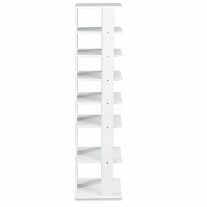 Wooden Shoes Storage Stand 7 Tiers Shoe Rack Organizer Multi-shoe Rack Shoebox-White