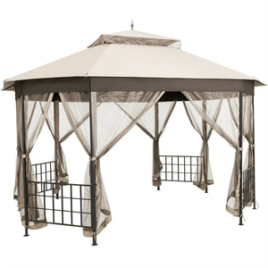 10 ™x 12 ™ Octagonal Patio Gazebo-Brown