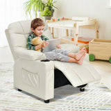 Kids Recliner Chair with Cup Holder and Footrest for Children-Blue