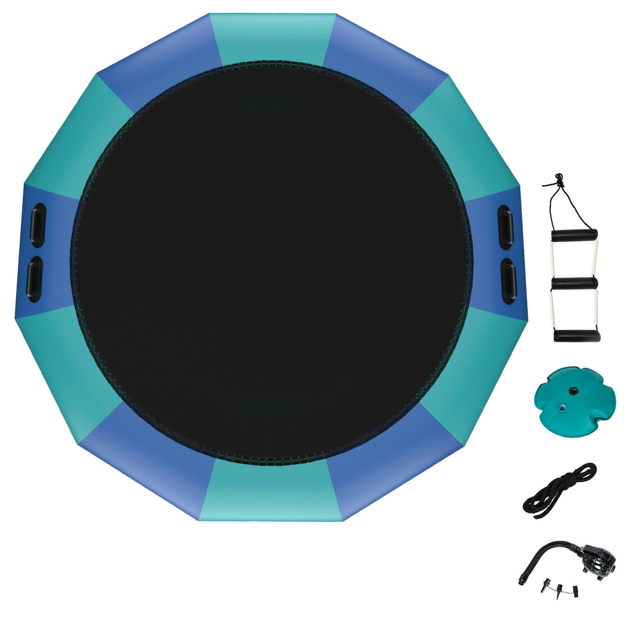 15 Feet Inflatable Splash Padded Water Bouncer Trampoline-Yellow
