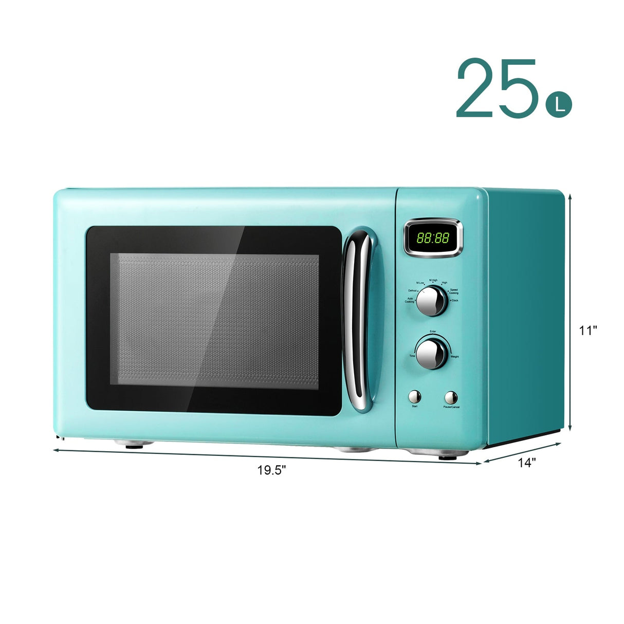 0.9 Cu.ft Retro Countertop Compact Microwave Oven-Green by DirectDeals
