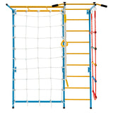 7 In 1 Kids Indoor Gym Playground Swedish Wall Ladder for Solid Wall-Yellow
