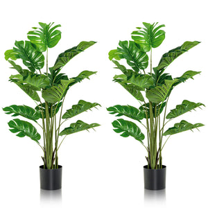 2 Pieces 5 Feet Artificial Monstera Tree Set