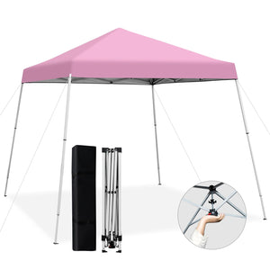 10 x 10 Feet Outdoor Instant Pop-up Canopy with Carrying Bag-Pink by DirectDeals