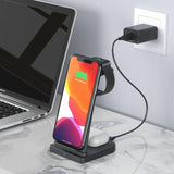 3-in-1 Fast Wireless Charging Stand for Phones, Apple Watch & AirPods by Infinite Basics