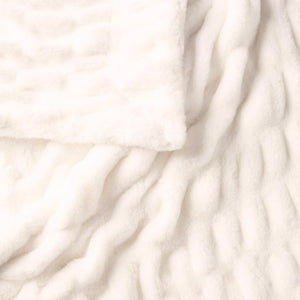 Rippled Faux Fur Throw Blanket