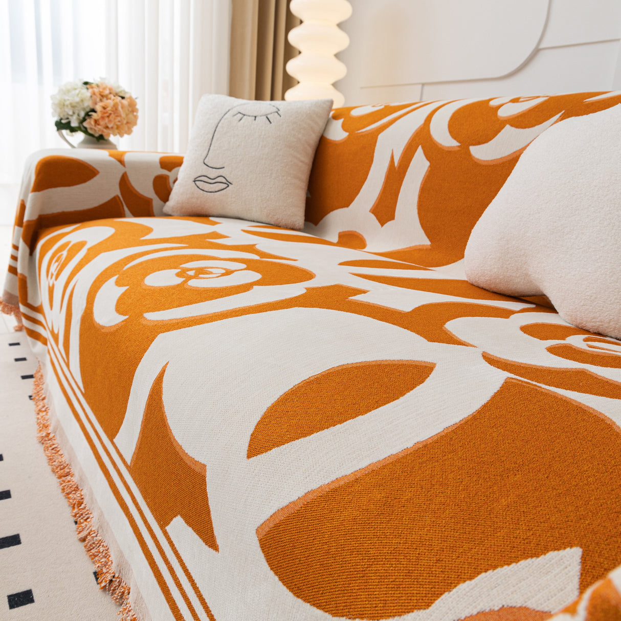 Chenille Sofa Cover Blanket, Couch Cover Blanket Throws for Couches Living Room Furniture Throw Covers