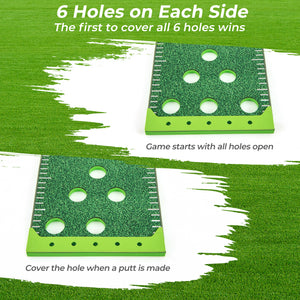 11 FT Putting Green Mat with 2 Adjustable Putters and 6 Balls
