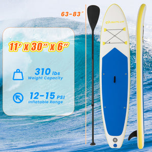 11 Feet Premium SUP Inflatable Stand Up Paddle Board with Accessories for Youth Adults-L