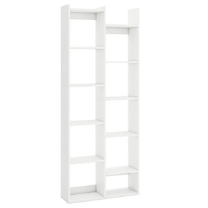 11-Tier Modern Book Organizer Bookcase with Anti-Tipping Kits-White