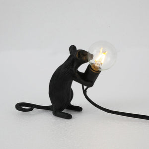 Postmodern Resin Animal Rat Mouse Table Lamp Small Mini Mouse Cute LED Night Lights Home Décor Desk Lights Bedside Lamp Decorative Table Lamp Cute Study Lamps for Bedroom Décor (