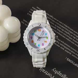 Kids Quartz Watches 50M Waterproof Analog Wristwatches Jelly Clock Students Watch Children PU Band Watch Childrens Analog Wrist Watch With Protective Design Simple Watch For Girls And Boys