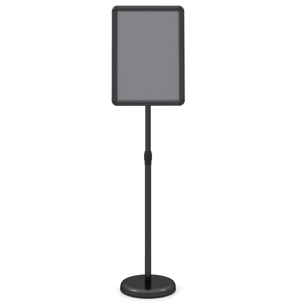11 x 17 Inch Height Adjustable Sign Holder Stand with Snap-Open Frame-Black