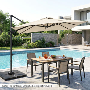 11 x 9 FT Cantilever Patio Umbrella with 360Â° Rotation and Easy Tilt Adjustment-Beige