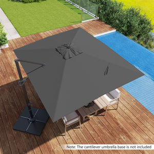 11 x 9 FT Cantilever Patio Umbrella with 360Â° Rotation and Easy Tilt Adjustment-Gray
