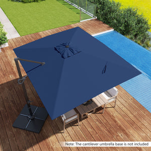 11 x 9 FT Cantilever Patio Umbrella with 360Â° Rotation and Easy Tilt Adjustment-Navy