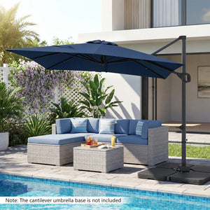 11 x 9 FT Cantilever Patio Umbrella with 360Â° Rotation and Easy Tilt Adjustment-Navy