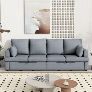 4 Seat Chenile Sectional Sofa Set With 2 Pilows, Freely Combinable by Couch.com
