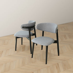 Couch.com Korbin Dining Chair (Set of 2) Gray / Light Gray, Set of 2, Modern Style, Fabric Construction, Gray Finish by Couch.com
