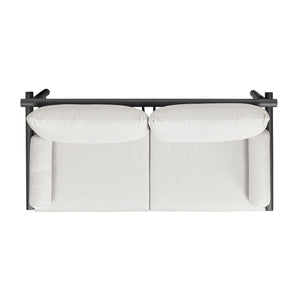 Zara - Dowel Frame Bolster Patio Deep Seating Sofa - Wheat Beige Axroma Olefin by Couch.com