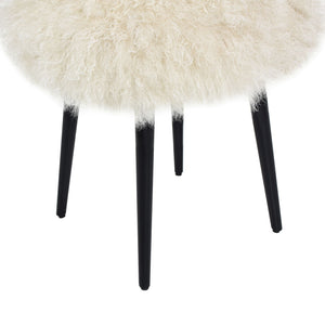 Alberta - Mongolian Sheepskin Round Ottoman by Couch.com