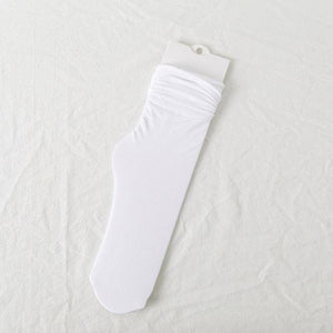 1/2 Pairs Girls Thin Socks Pack Harajuku Cute Long Frilly Socks Casual Soft Nylon High Elastic Solid White Purple Solid Color Stylish Casual Socks For Men And Women