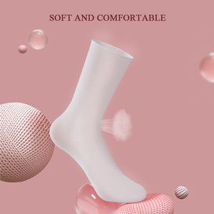 1/2 Pairs Girls Thin Socks Pack Harajuku Cute Long Frilly Socks Casual Soft Nylon High Elastic Solid White Purple Solid Color Stylish Casual Socks For Men And Women
