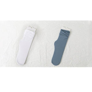 1/2 Pairs Girls Thin Socks Pack Harajuku Cute Long Frilly Socks Casual Soft Nylon High Elastic Solid White Purple Solid Color Stylish Casual Socks For Men And Women
