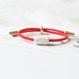 12 Zodiac Bracelet Charm Jewelry Adjustable Braided Rope Couple Bracelets Handmade Navy String Bracelet With Metal Knot Men Women Braided Bracelets Gifts