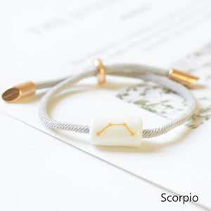 12 Zodiac Bracelet Charm Jewelry Adjustable Braided Rope Couple Bracelets Handmade Navy String Bracelet With Metal Knot Men Women Braided Bracelets Gifts