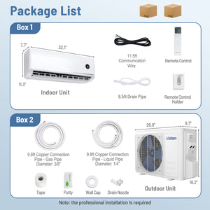 12000 BTU 18.1 SEER2 208/230V Mini Split Air Conditioner Works with Alexa