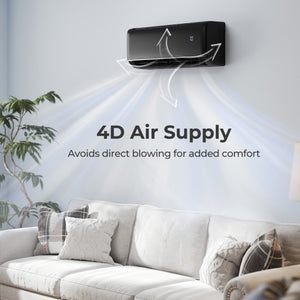 12000 BTU 22 SEER2 115V WiFi Enabled Mini Split AC Compatible with Alexa Gray