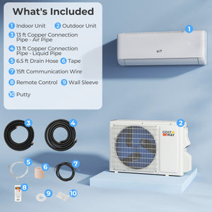 Airtural Series 12000 BTU 22 SEER2 WiFi Enabled Mini Split AC 115V Compatible with Alexa