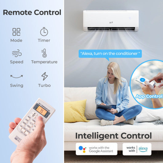 Airtural Series 12000 BTU 22 SEER2 WiFi Enabled Mini Split AC 115V Compatible with Alexa